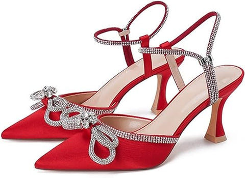 Rhinestone Low Heels
