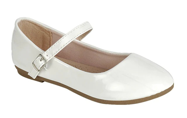 Mandy White Girls Ballet Flats
