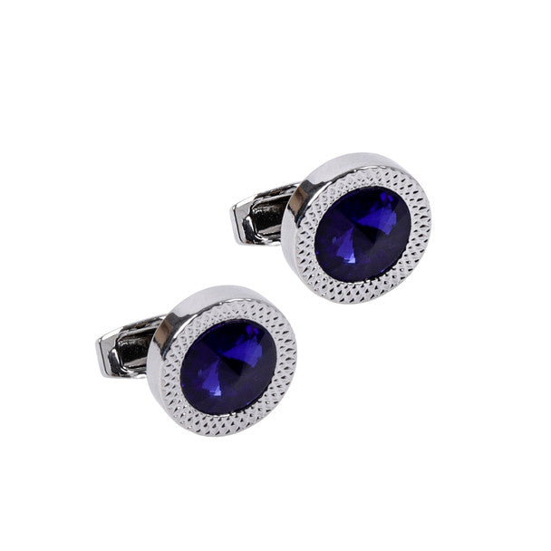 Sapphire Blue Crystal Cufflinks