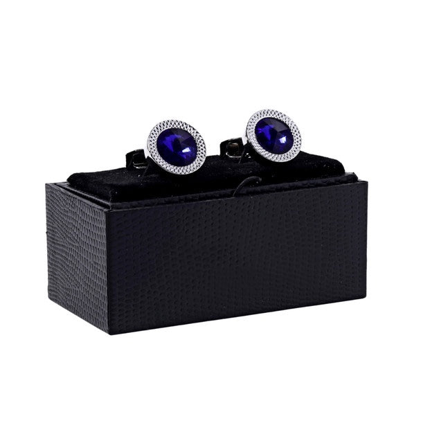Sapphire Blue Crystal Cufflinks