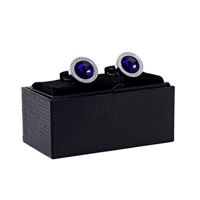 Sapphire Blue Crystal Cufflinks