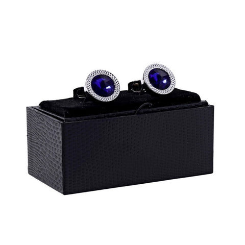 Sapphire Blue Crystal Cufflinks