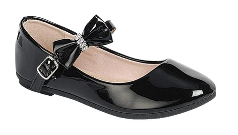 Girls  Mary Jane Shoes With Diamond  Bow