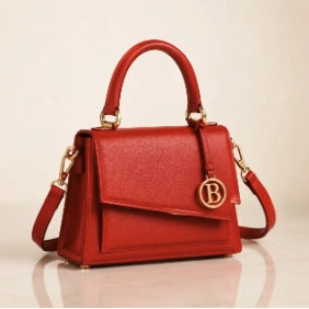 The Architectural Mini in Red with gold B charm