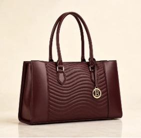 The Executive Tote in Burgundy with gold B charm