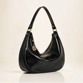 The Gloss Hobo in Black with gold B charm